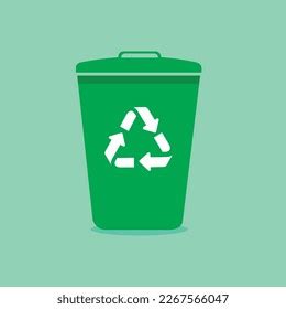 Vector Green Recycling Bin Recycle Logo Stock Vector (Royalty Free ...