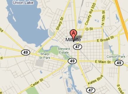 Millville New Jersey Map | Time Zones Map