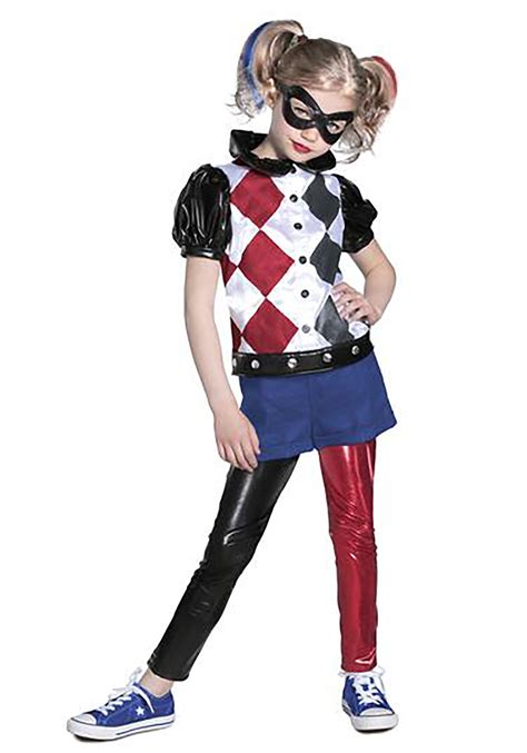 Premium Harley Quinn DC Superhero Girl's Costume | Kid's Harley Quinn ...