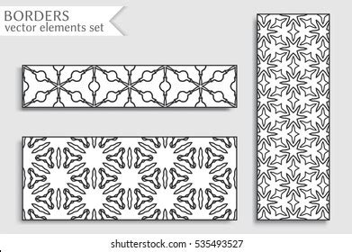 Black White Geometric Line Borders Patterns Stock Vector (Royalty Free ...