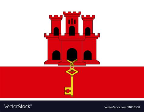 Flag of Gibraltar Royalty Free Vector Image - VectorStock