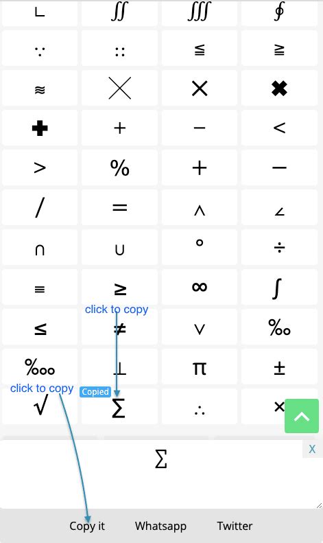 Math Symbols - Copy & Paste Online ∑ Math Symbols