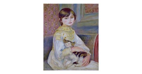 Renoir - Girl with Cat, French Impressionist Art Poster | Zazzle