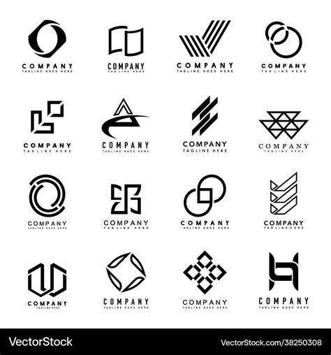 Set company logo design ideas Royalty Free Vector Image