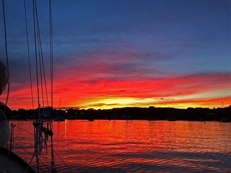 Another impressive Maine sunset! Rockport harbor... | Sunset, Maine ...