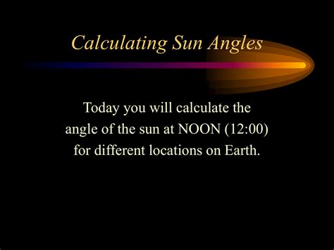 Noon Sun Angle Equation