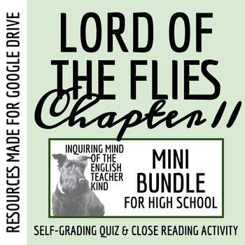 Lord of the Flies Chapter 11 Quiz and Close Reading Bundle for Google Drive