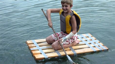 home made raft made of botles - YouTube