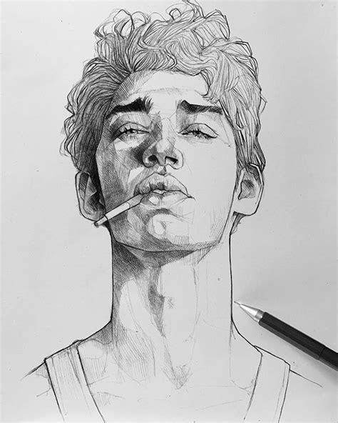 Boy sketches ️#sketching #mechanicalpencil #graphite #maloart ...