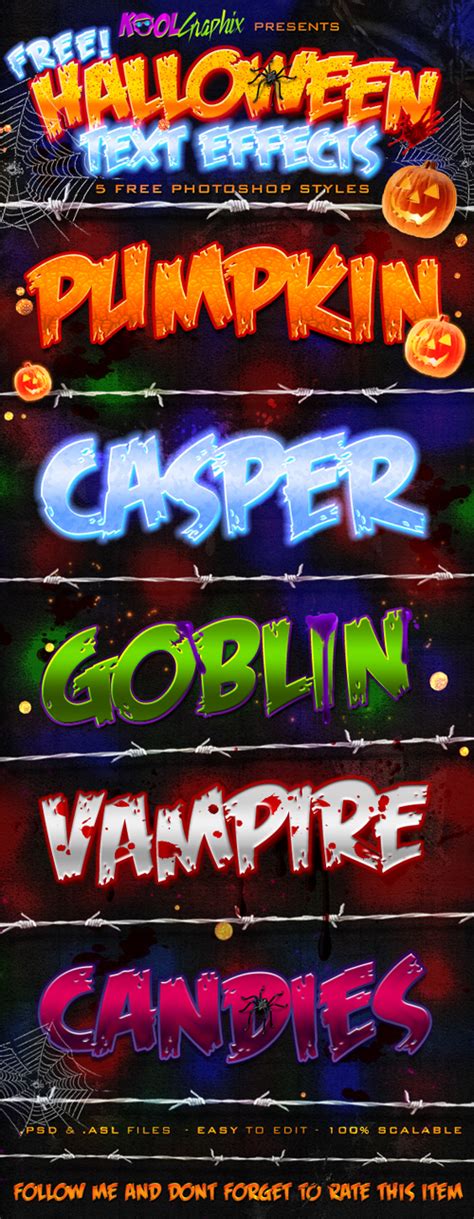 Creative halloween font style Photoshop Styles free download