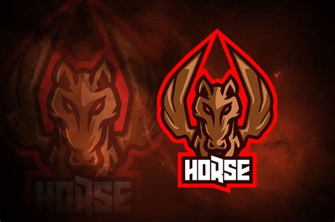 Brown Horse E-Sport Logo Graphic by remarena · Creative Fabrica