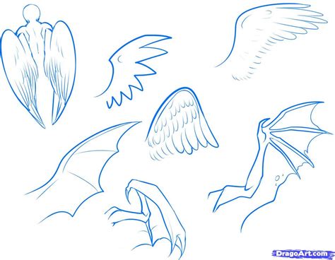 How To Draw Anime Wings, Draw An Anime Angel, Step by Step, Drawing ...