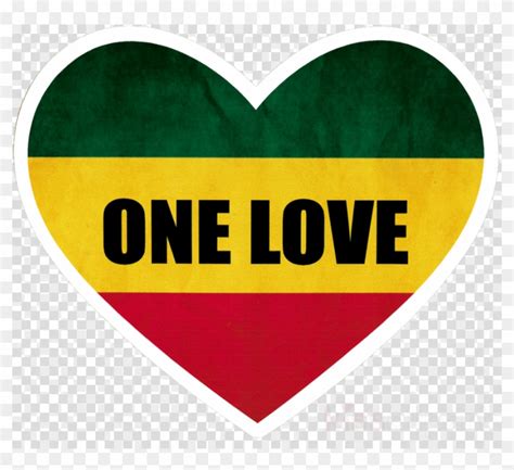 Rasta Heart Clipart Sticker Reggae Decal - Rasta One Love Heart - Free ...