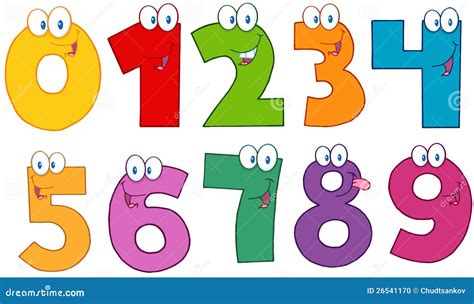 Cartoon Number Tree For Kids Birthday. Vector Line Art. One Line ...