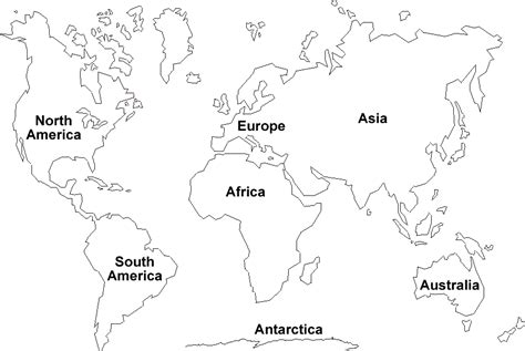 Printable Maps of the 7 Continents