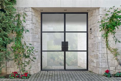 French Steel & Glass Exterior Doors - Modern Glass and Metal Front ...