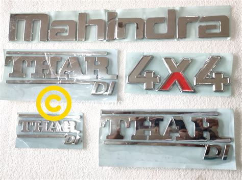 Buy Mahindra Thar DI Full Emblem KIT Mahindra Thar 4X4 CAR Monogram ...