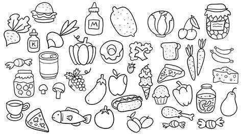 How to Draw Food items - Healthy v Unhealthy, fruits drawing, ice cream ...