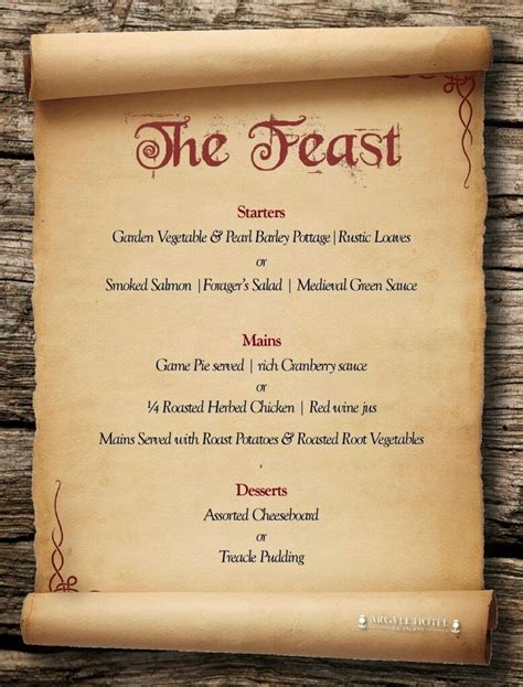 Medieval Banquet Menu Template