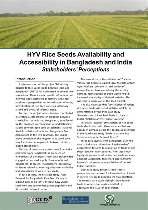 (PDF) HYV Rice Seeds Availability and Accessibility in Bangladesh and ...