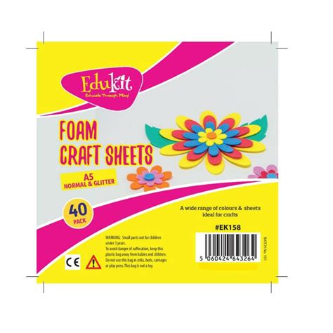 40-Pack of Mixed 2mm Glitter & Normal EVA Foam Craft Sheets – Multi-Co ...