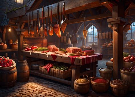 Medieval Market, The Butcher’s Shop - AI Generated Artwork - NightCafe ...