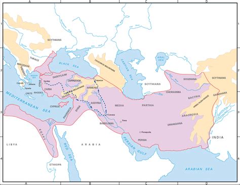 Map of Persia and the March of the Ten Thousand (Illustration) - World ...