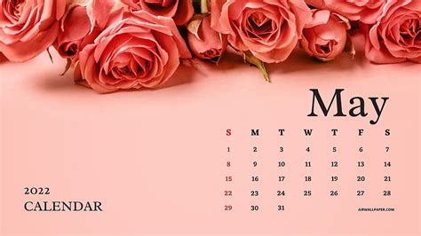 May 2022 Calendar Desktop Wallpaper