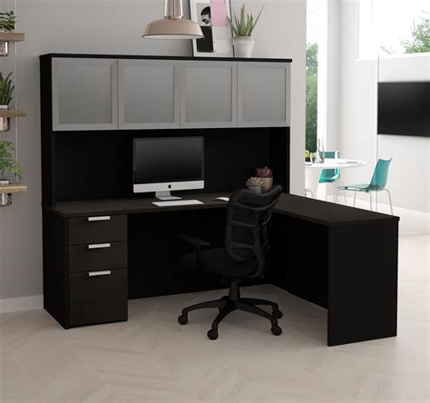 L Shaped Office Desk With Hutch / Choose a model with a hardwood finish ...