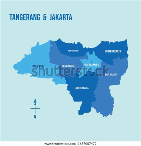 Map City Jakarta Tangerang Stock Vector (Royalty Free) 1637007472