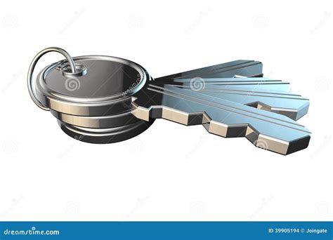 Side View of Set of Keys on White Stock Illustration - Illustration of ...