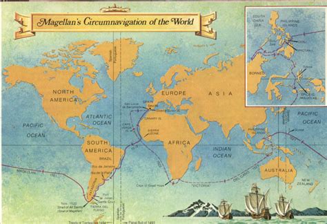 Magellans Circumnavigation of World 1519-1522 Map - Isola Molara Italy ...