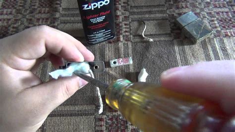 Zippo Lighter Maintenance (Replacing Wick & Flint + Refilling) - YouTube