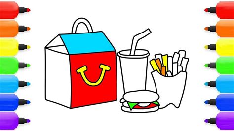 How to Draw Happy Meal Coloring Pages and Learn Drawing for Kids | Art C...