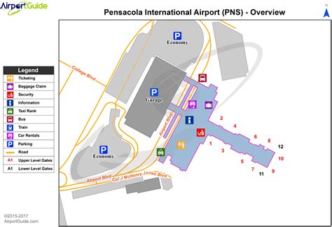 Pensacola - Pensacola International (PNS) Airport Terminal Map ...