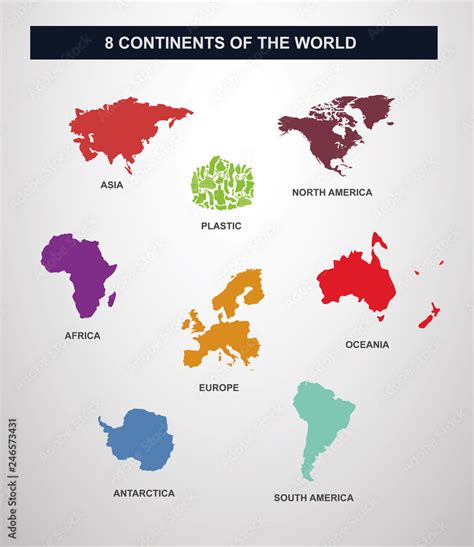 8 continents en vecteur Stock Vector | Adobe Stock