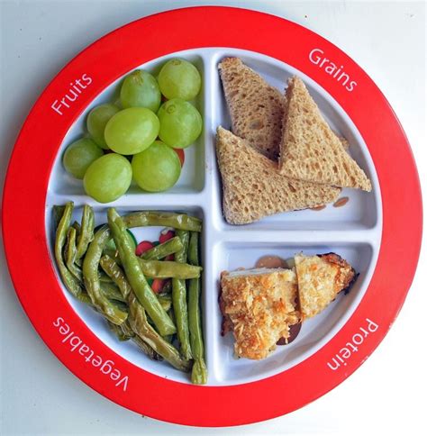 #MyPlate lunch Green beans, pecan chicken, grapes, and whole wheat ...