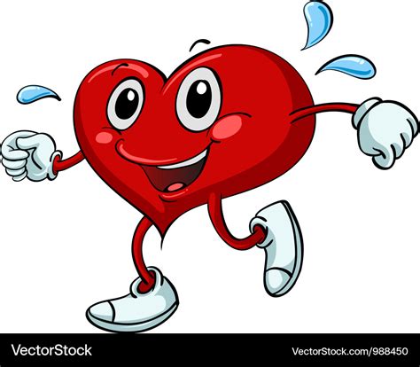 Active cartoon heart Royalty Free Vector Image