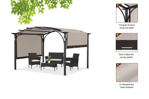 Metal Pergola with Adjustable Canopy Deal - Wowcher