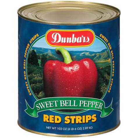 6/10 Dunbars® Red Bell Pepper Strips - 3/8" Wide - Moody Dunbar