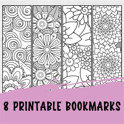 Floral Bookmark, Mandala Coloring Pages, Stocking Stuffers for College ...