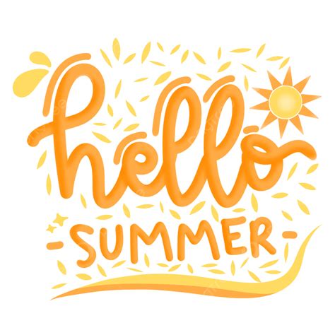 Hand Written PNG Image, Cute Hello Summer Hand Written Lettering Font ...