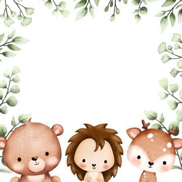 Woodland Animal Clip Art Border