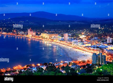 Aerial view of Piriapolis City and beach. Maldonado, Uruguay, south ...