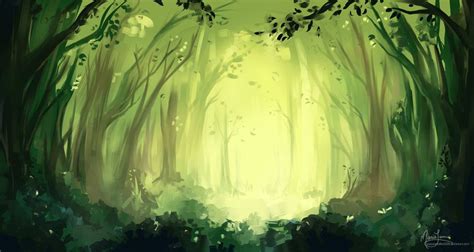 Enchanted Forest Speedpaint | Forest backdrops, Forest drawing ...