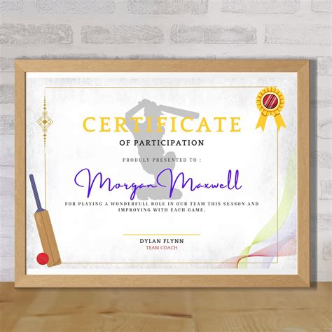 Buy Cricket Certificate Template Instant Download High Quality Online ...