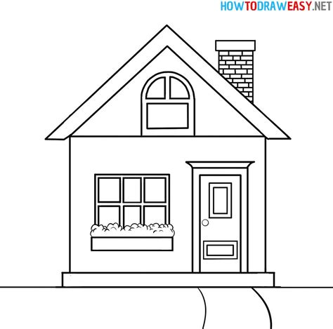 How to Draw an Easy House | Simple house drawing, Cartoon house, House ...