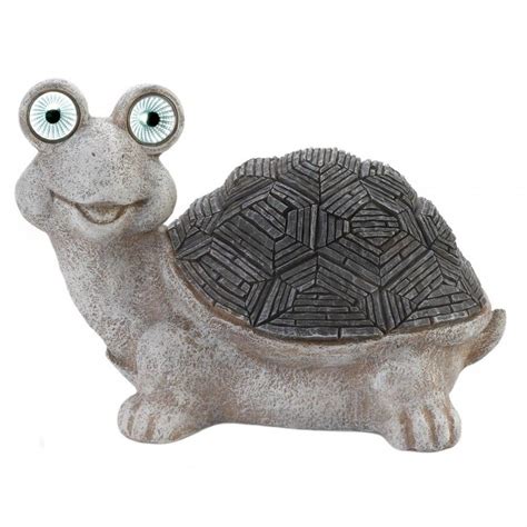 Turtle Garden Statue with Solar Light-Up Eyes | Garden statues, Turtle ...