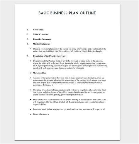 Business Plan Outline Templates and Examples - Dotxes