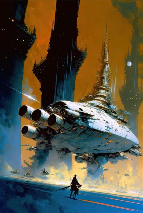 Spaceship - Classic Sci-Fi Art 70s - Futuristic Fine Art - Digital Art ...